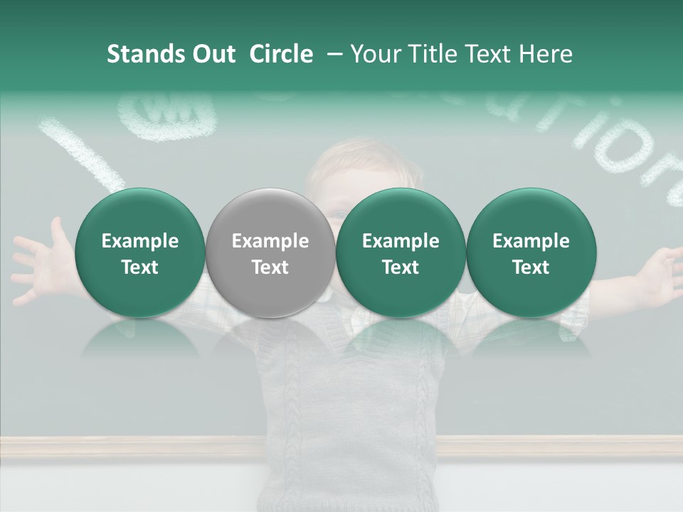 Male Green Desk PowerPoint Template