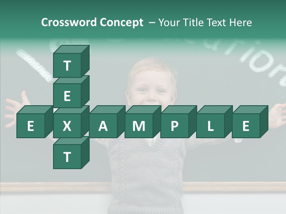 Male Green Desk PowerPoint Template