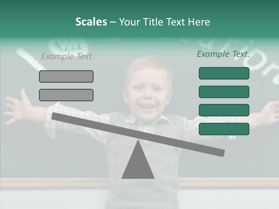 Male Green Desk PowerPoint Template