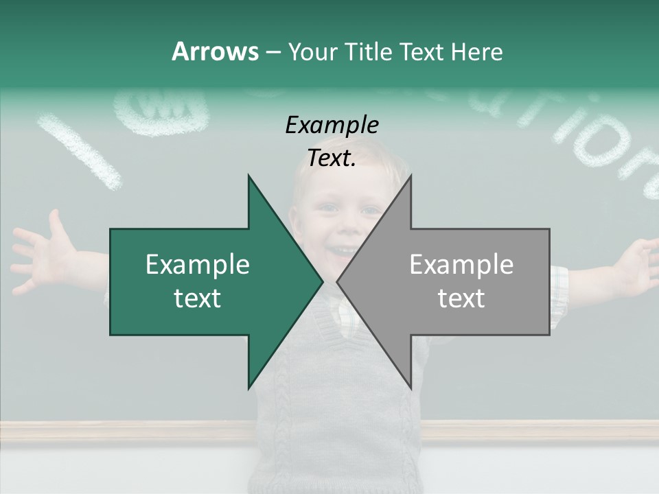 Male Green Desk PowerPoint Template