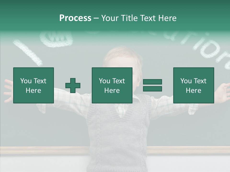 Male Green Desk PowerPoint Template