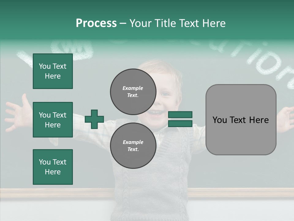 Male Green Desk PowerPoint Template