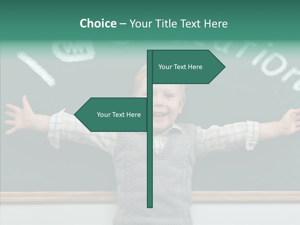 Male Green Desk PowerPoint Template