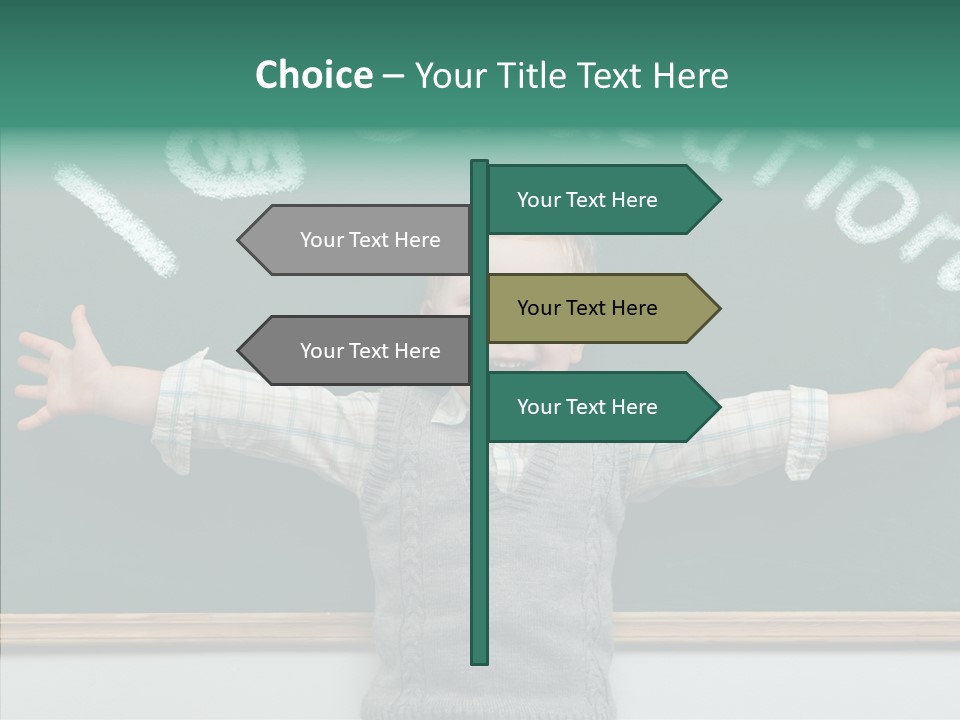 Male Green Desk PowerPoint Template