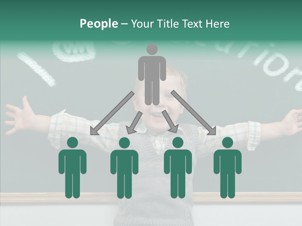 Male Green Desk PowerPoint Template