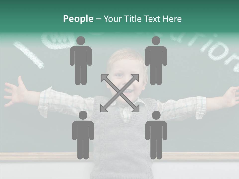 Male Green Desk PowerPoint Template