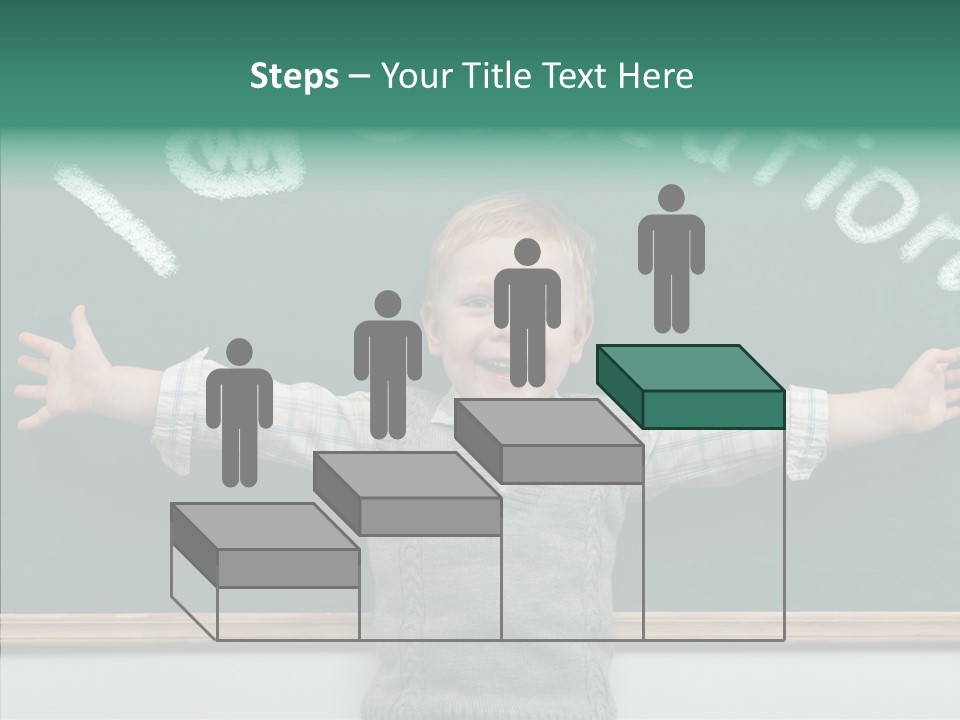 Male Green Desk PowerPoint Template