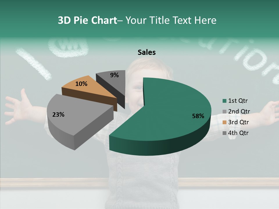 Male Green Desk PowerPoint Template