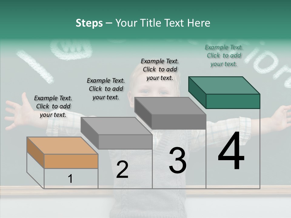 Male Green Desk PowerPoint Template