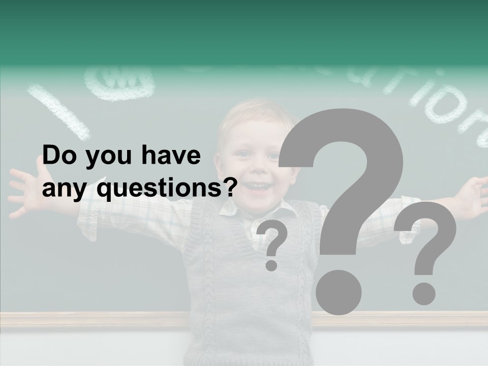 Male Green Desk PowerPoint Template