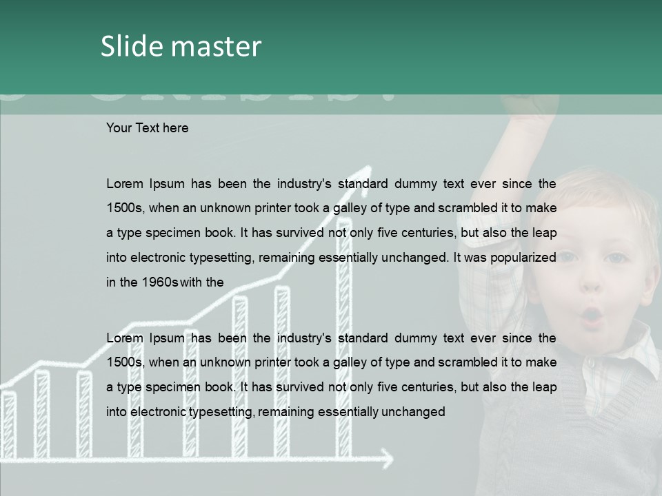 Small Schoolboy Green PowerPoint Template