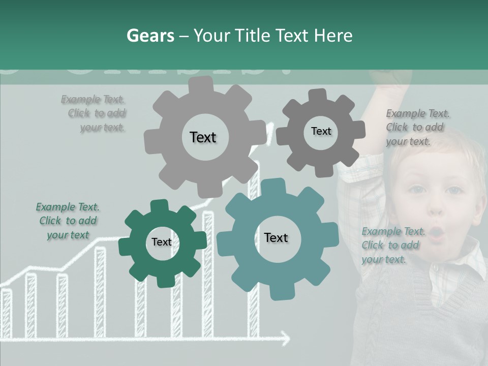 Small Schoolboy Green PowerPoint Template