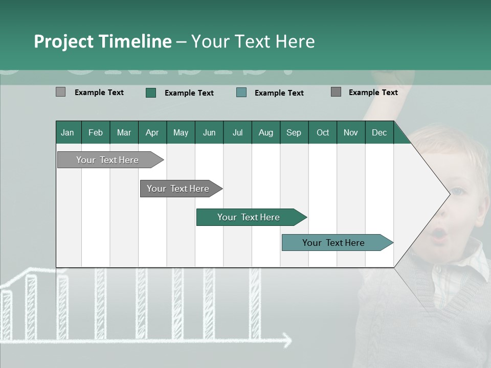 Small Schoolboy Green PowerPoint Template