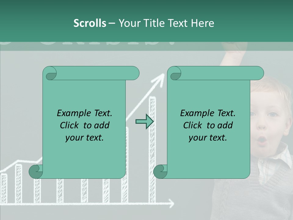 Small Schoolboy Green PowerPoint Template