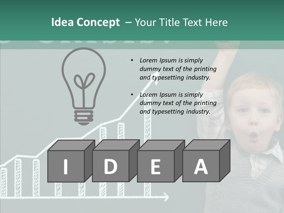 Small Schoolboy Green PowerPoint Template