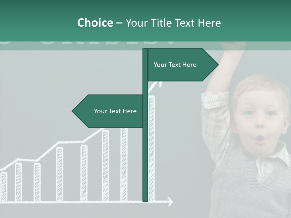Small Schoolboy Green PowerPoint Template