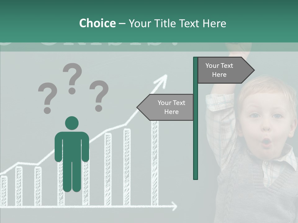 Small Schoolboy Green PowerPoint Template