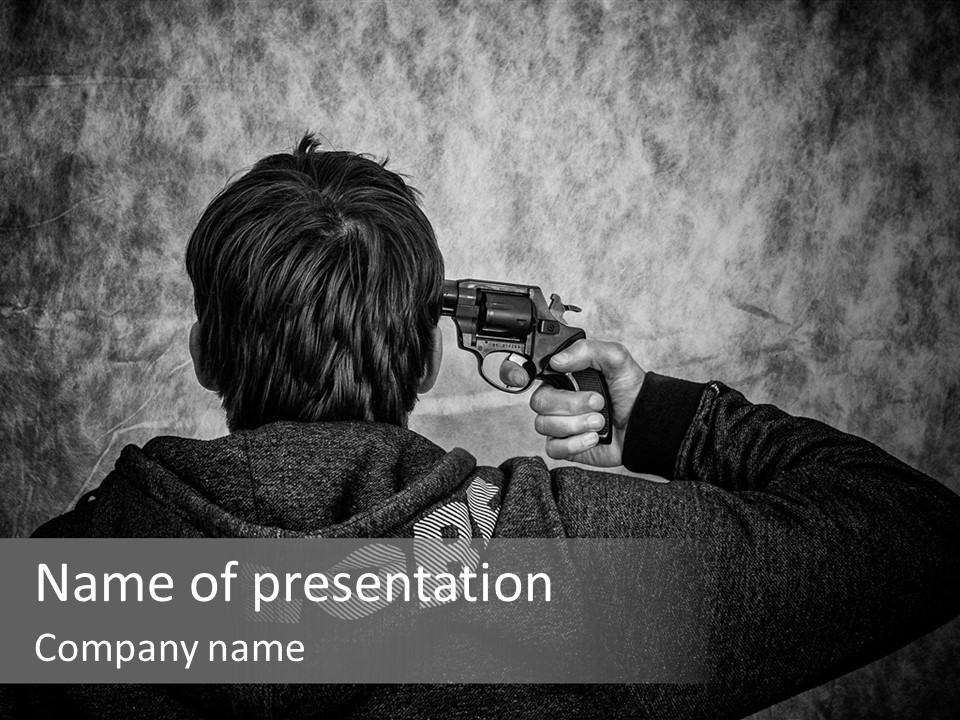 Sad Unhappy Revolver PowerPoint Template