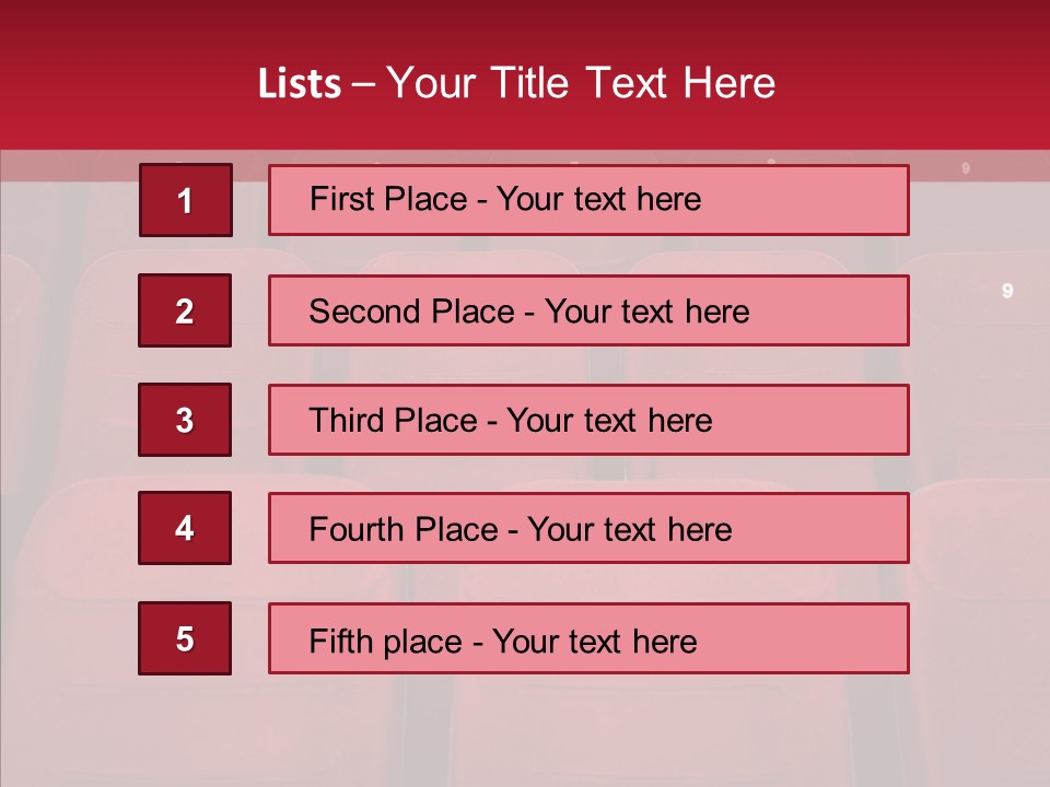Front View Seat Indoor PowerPoint Template