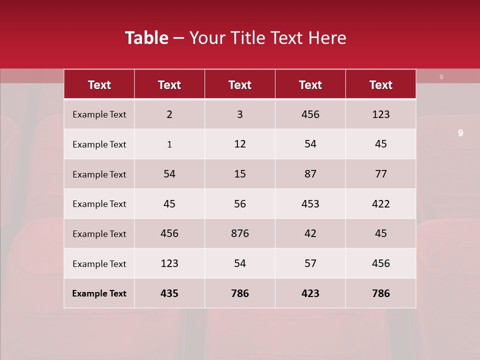 Front View Seat Indoor PowerPoint Template
