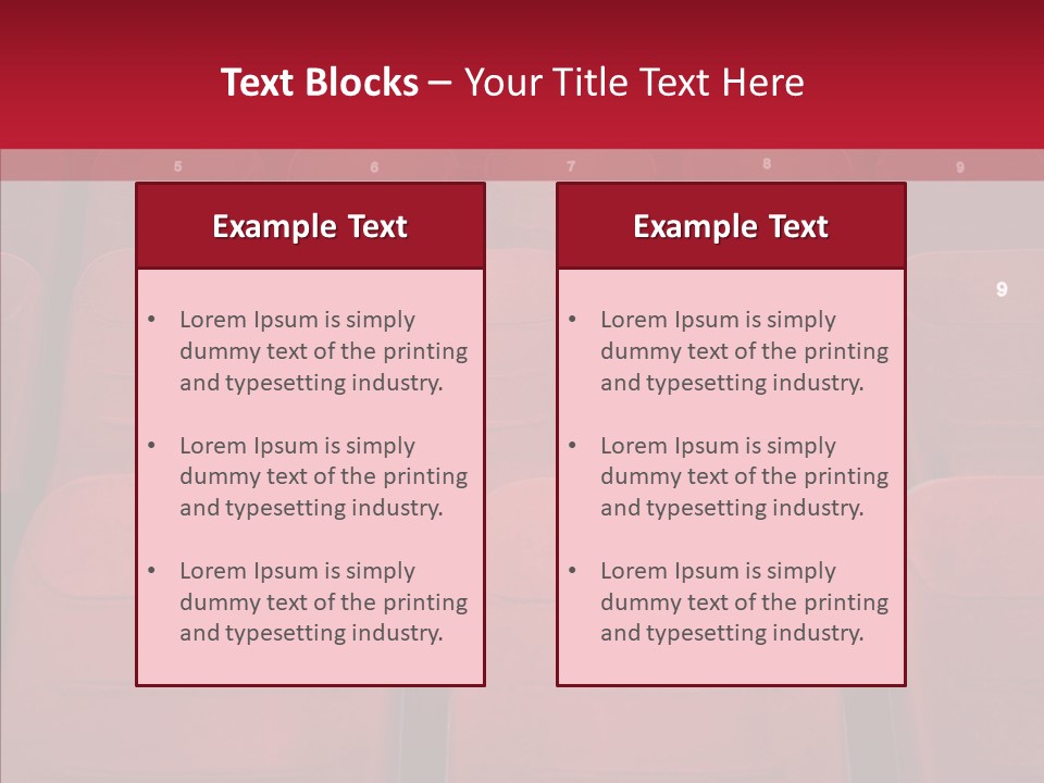 Front View Seat Indoor PowerPoint Template