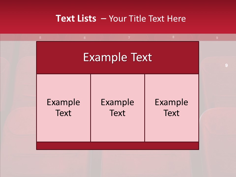 Front View Seat Indoor PowerPoint Template
