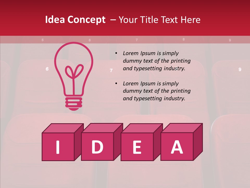 Front View Seat Indoor PowerPoint Template