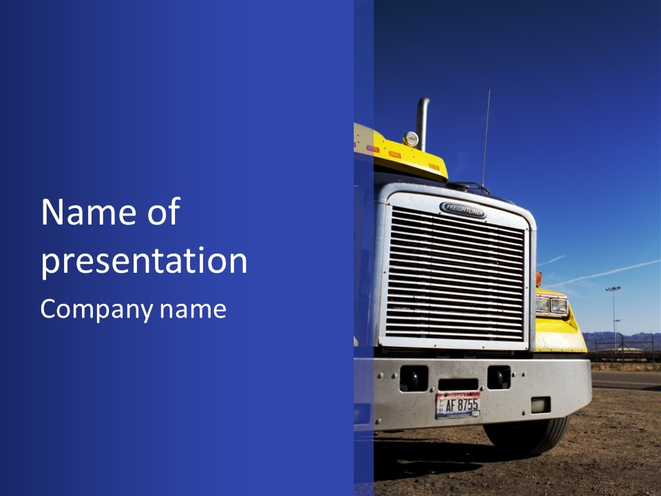 Transport Blue Yellow PowerPoint Template