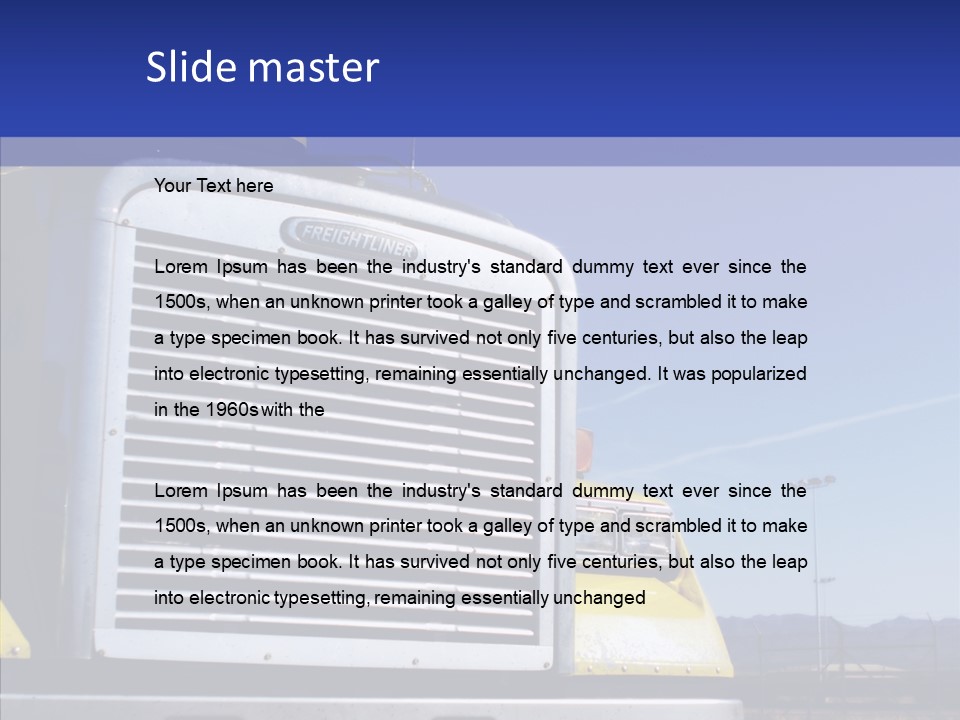 Transport Blue Yellow PowerPoint Template