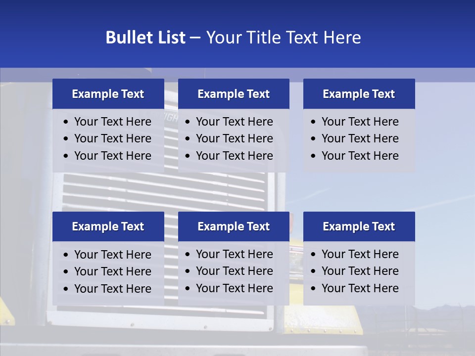 Transport Blue Yellow PowerPoint Template
