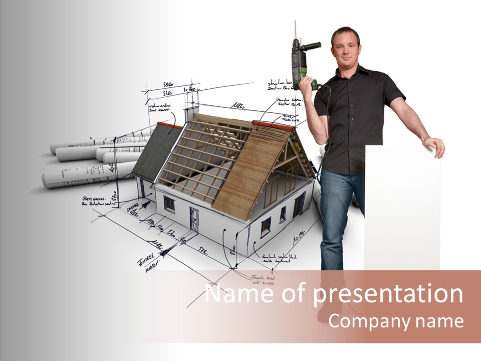 Plan Power Drill Tool PowerPoint Template