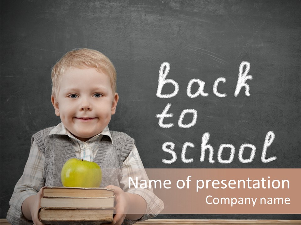 Desk Preschool Page PowerPoint Template