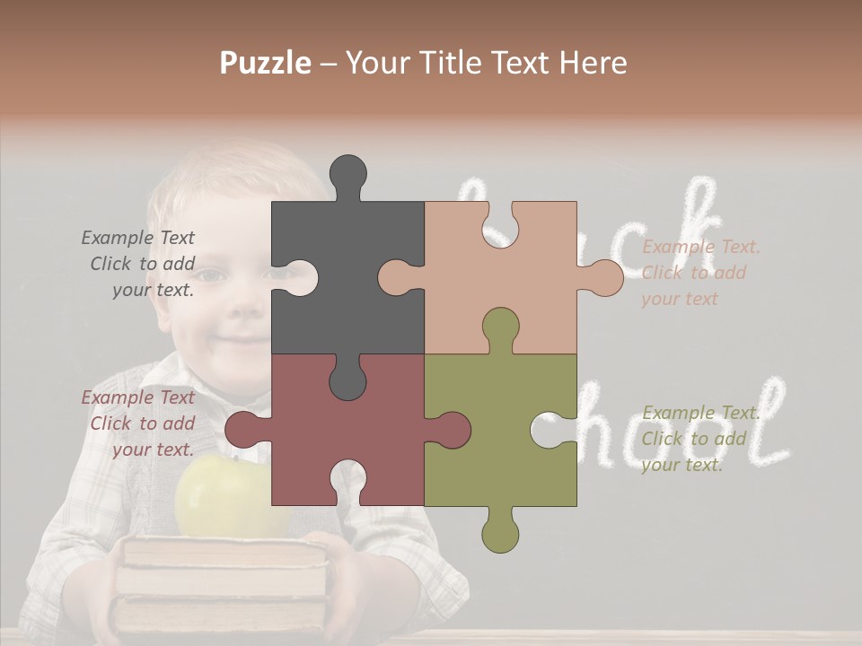 Desk Preschool Page PowerPoint Template