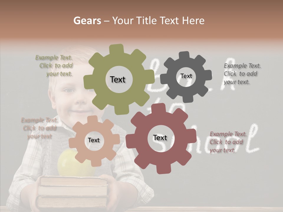 Desk Preschool Page PowerPoint Template