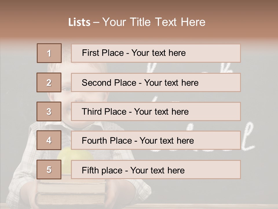 Desk Preschool Page PowerPoint Template