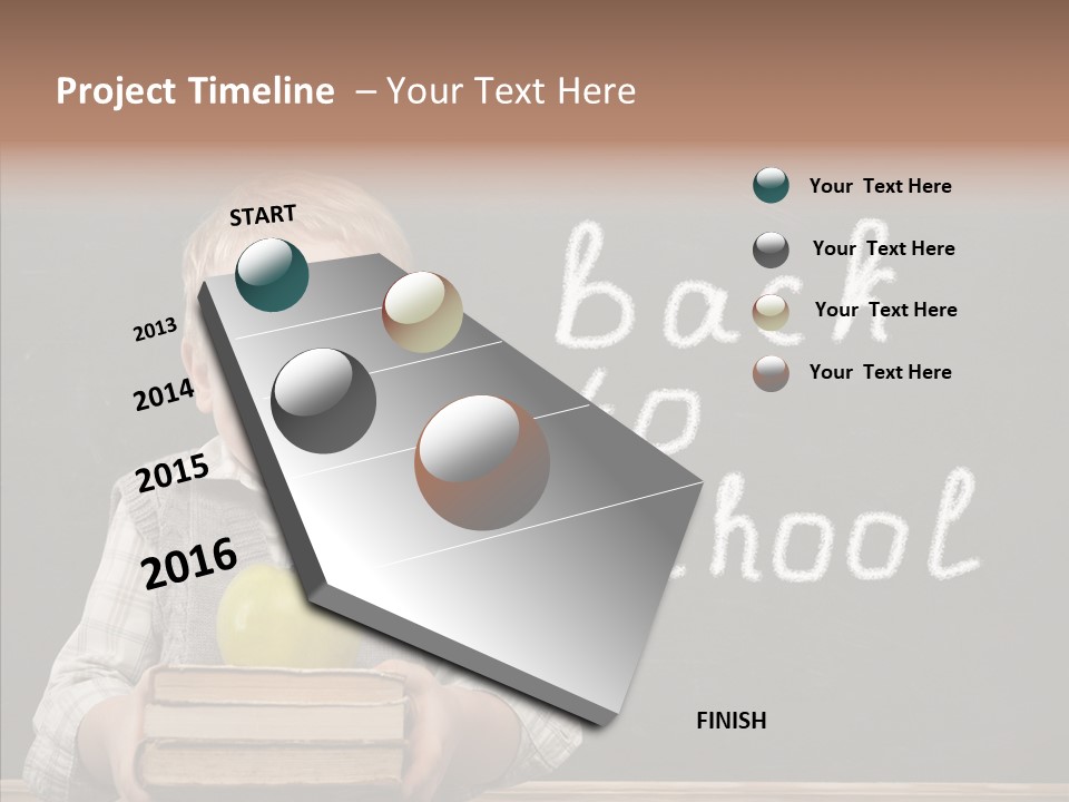 Desk Preschool Page PowerPoint Template