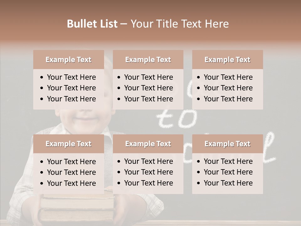 Desk Preschool Page PowerPoint Template