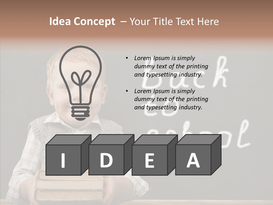 Desk Preschool Page PowerPoint Template