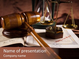 Judge Litigation Wood PowerPoint Template