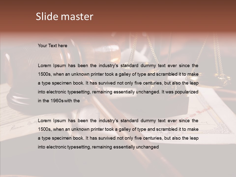 Judge Litigation Wood PowerPoint Template