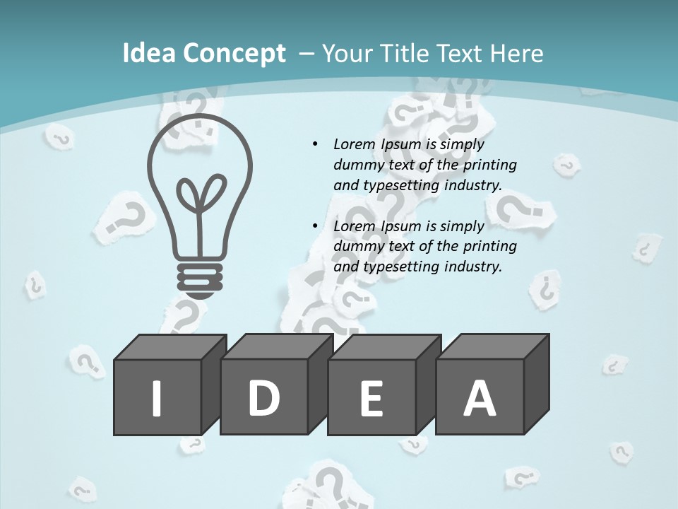 Blue Background Close Up Ideas PowerPoint Template