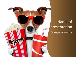 Red White Dog PowerPoint Template