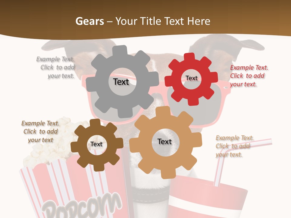 Red White Dog PowerPoint Template