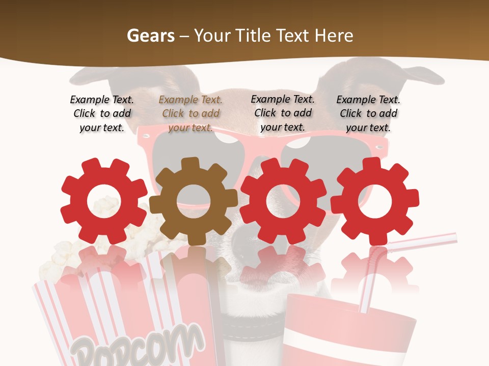 Red White Dog PowerPoint Template