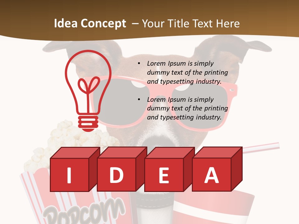 Red White Dog PowerPoint Template