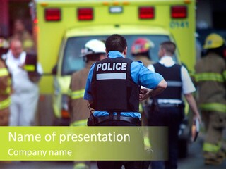 Injured Aid Ambulance PowerPoint Template