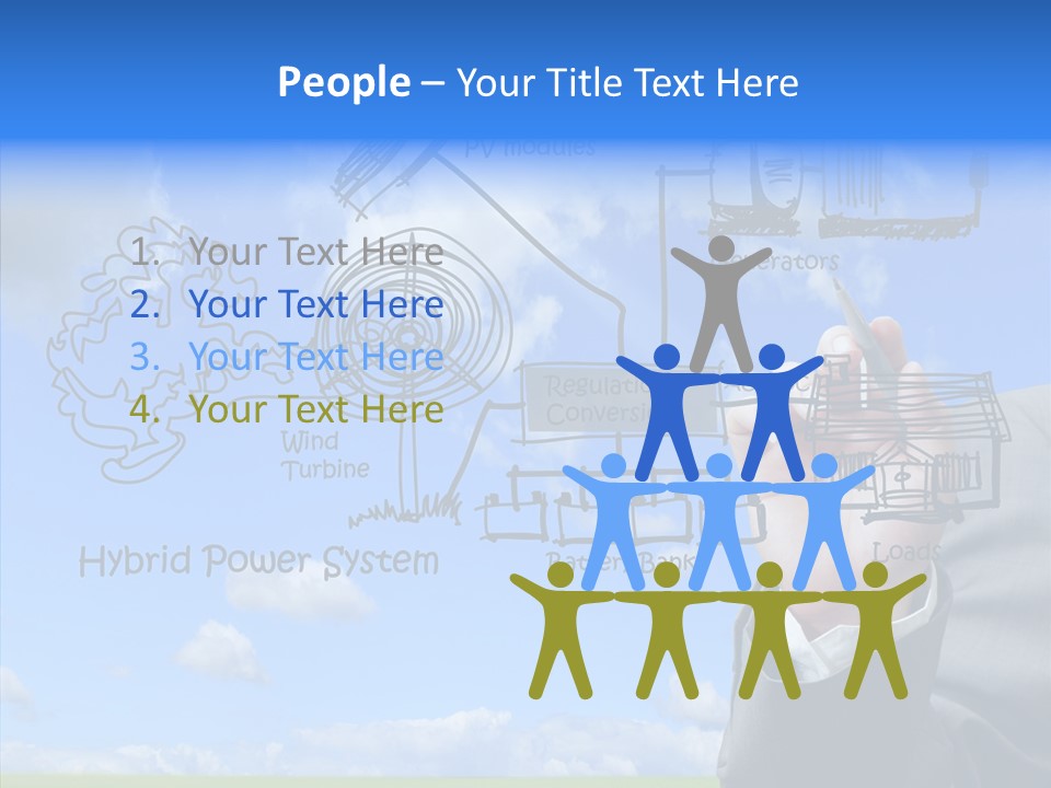 People Business Pencil PowerPoint Template