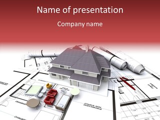 Illustration Mock Up Real Estate PowerPoint Template