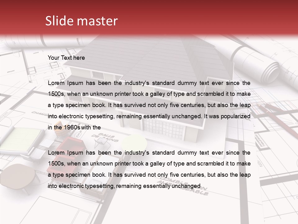 Illustration Mock Up Real Estate PowerPoint Template