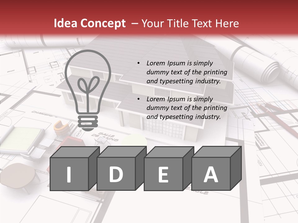 Illustration Mock Up Real Estate PowerPoint Template